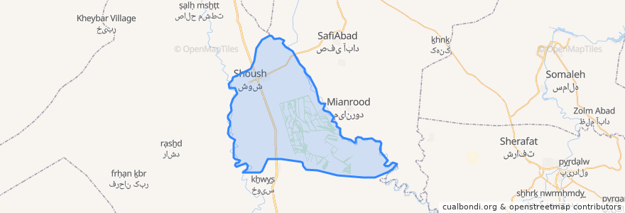 Mapa de ubicacion de دهستان حسین آباد.