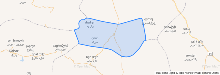 Mapa de ubicacion de دهستان حسین آبادگروه.