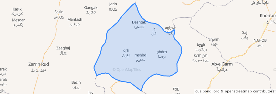 Mapa de ubicacion de دهستان حصارولیعصر.