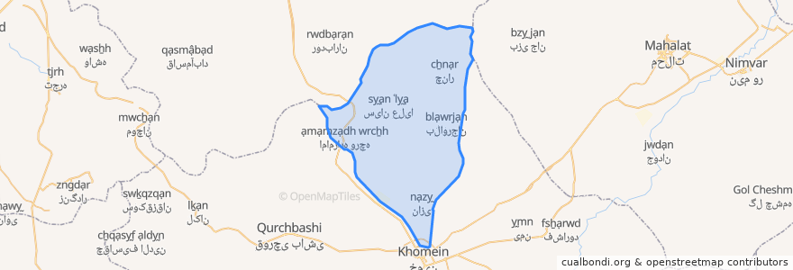 Mapa de ubicacion de دهستان حمزه لو.