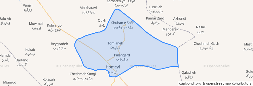 Mapa de ubicacion de دهستان حمیل.