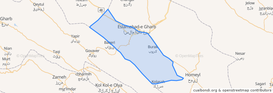 Mapa de ubicacion de دهستان حومه جنوبی.