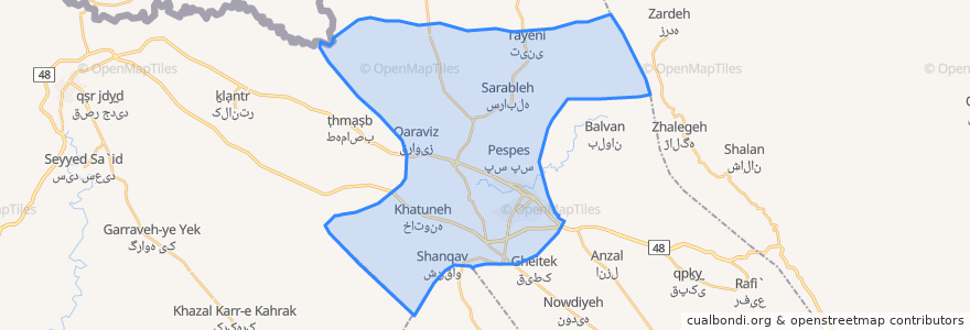 Mapa de ubicacion de دهستان حومه سرپل.