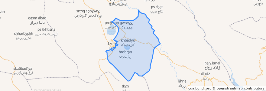 Mapa de ubicacion de دهستان حومه شرقی.