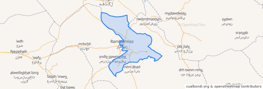 Mapa de ubicacion de دهستان حومه شرقی.