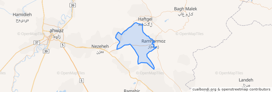 Mapa de ubicacion de دهستان حومه غربی.