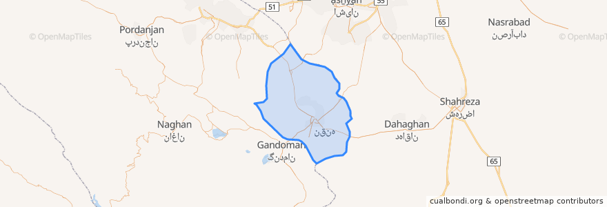 Mapa de ubicacion de دهستان حومه.