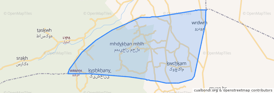 Mapa de ubicacion de دهستان حومه.