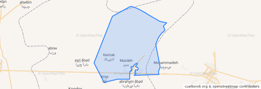 Mapa de ubicacion de دهستان حومه.