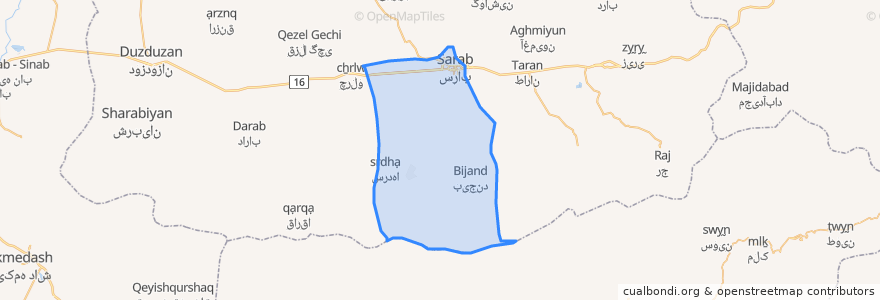 Mapa de ubicacion de دهستان حومه.