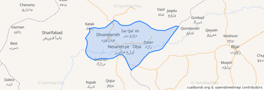 Mapa de ubicacion de دهستان حومه.