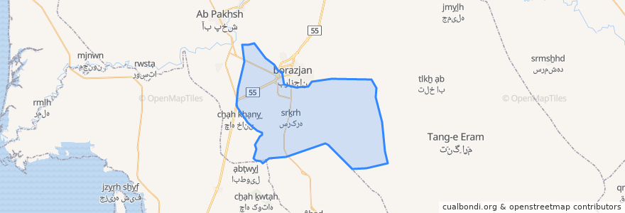 Mapa de ubicacion de دهستان حومه.