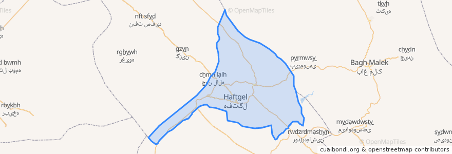 Mapa de ubicacion de دهستان حومه.