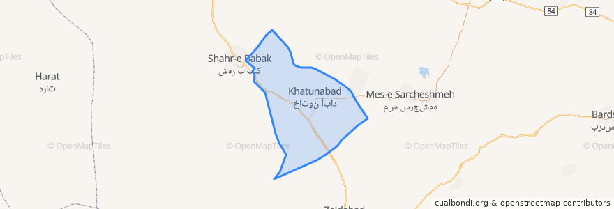 Mapa de ubicacion de دهستان خاتون آباد.