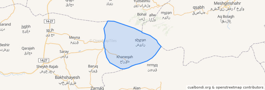 Mapa de ubicacion de دهستان خانمرود.