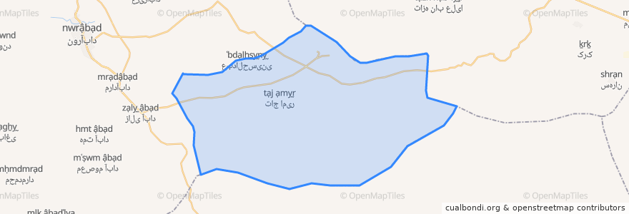 Mapa de ubicacion de دهستان خاوه جنوبی.