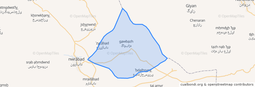 Mapa de ubicacion de دهستان خاوه شمالی.