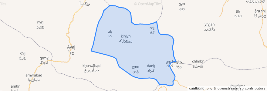 Mapa de ubicacion de دهستان خرقان شرقی.