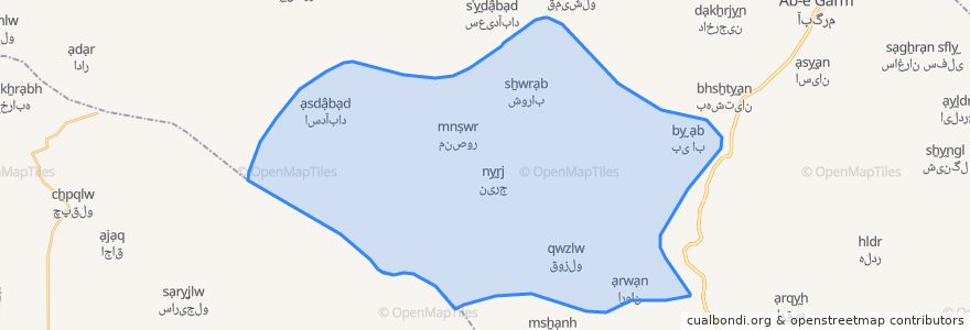 Mapa de ubicacion de دهستان خرقان غربی.