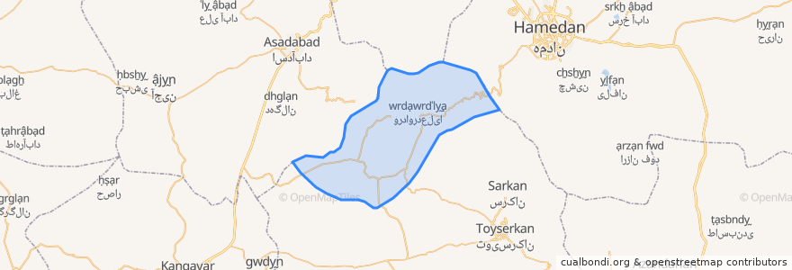 Mapa de ubicacion de دهستان خرم رود.