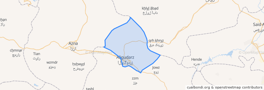 Mapa de ubicacion de دهستان خمه.