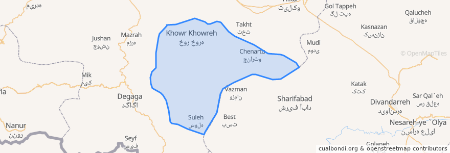 Mapa de ubicacion de دهستان خورخوره.