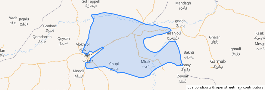 Mapa de ubicacion de دهستان خورخوره.