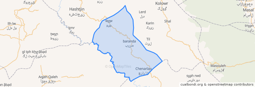 Mapa de ubicacion de دهستان خورش رستم جنوبی.