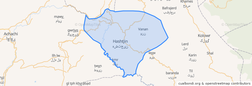 Mapa de ubicacion de دهستان خورش رستم شمالی.