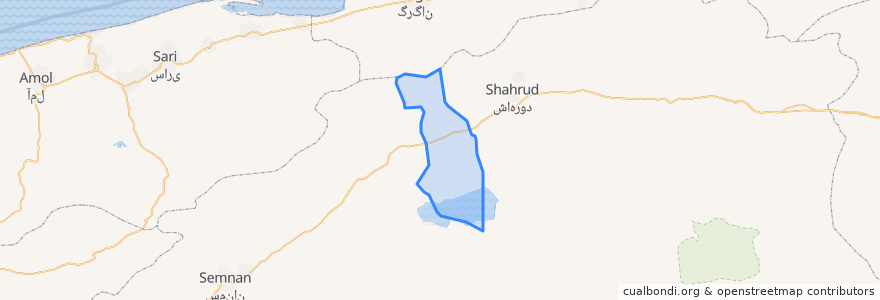 Mapa de ubicacion de دهستان دامنکوه.