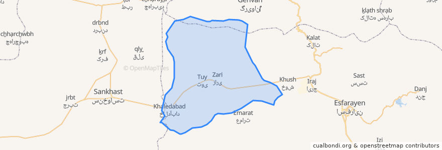 Mapa de ubicacion de دهستان دامنکوه.