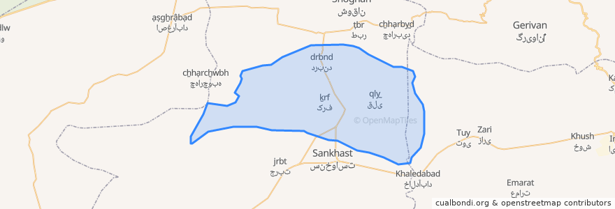 Mapa de ubicacion de دهستان دربند.