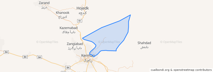 Mapa de ubicacion de دهستان درختنگان.