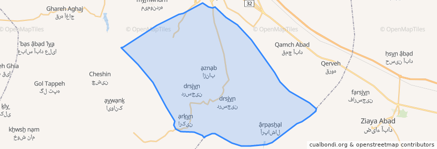 Mapa de ubicacion de دهستان درسجین.