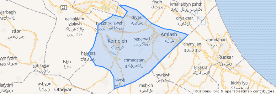 Mapa de ubicacion de دهستان دریاسر.