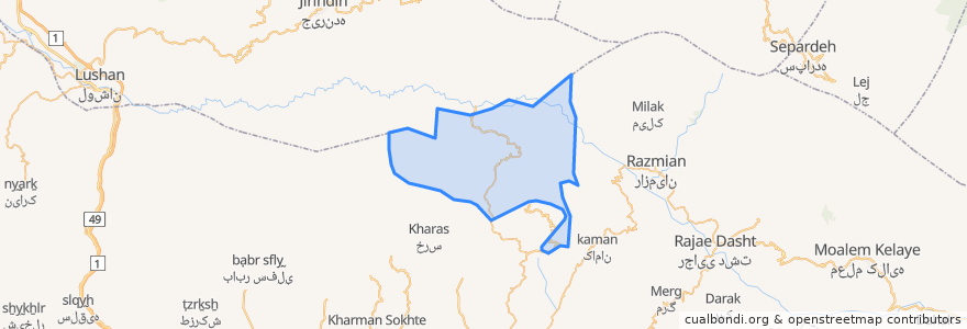 Mapa de ubicacion de دهستان دستجرد.