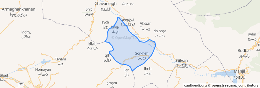 Mapa de ubicacion de دهستان دستجرده.