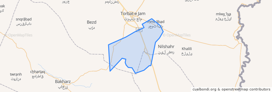 Mapa de ubicacion de دهستان دشت جام.