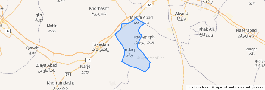 Mapa de ubicacion de دهستان دشتابی غربی.