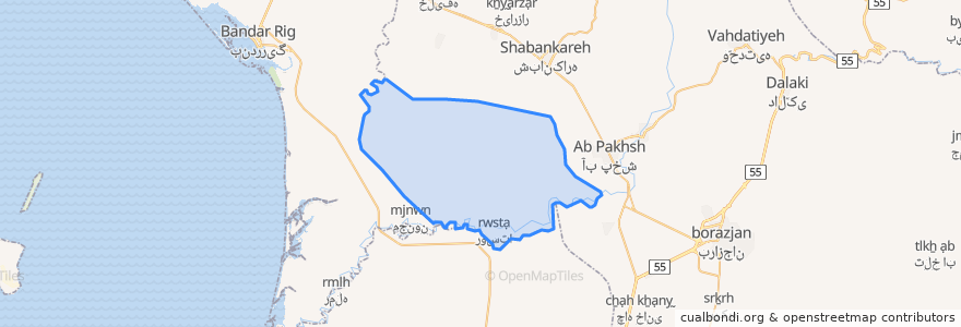 Mapa de ubicacion de دهستان دشتی اسماعیل خانی.