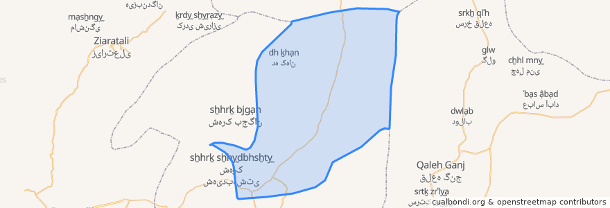 Mapa de ubicacion de دهستان ده کهان.