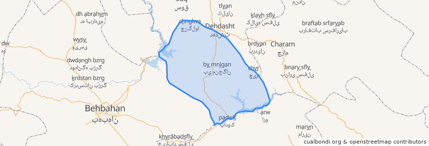 Mapa de ubicacion de دهستان دهدشت غربی.