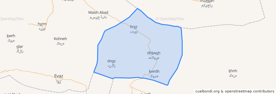 Mapa de ubicacion de دهستان دهکویه.