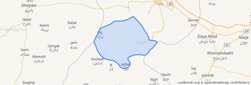 Mapa de ubicacion de دهستان دولت آباد.