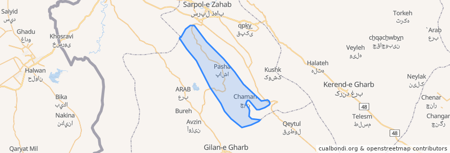 Mapa de ubicacion de دهستان دیره.