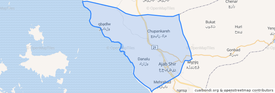 Mapa de ubicacion de دهستان دیزجرودغربی.