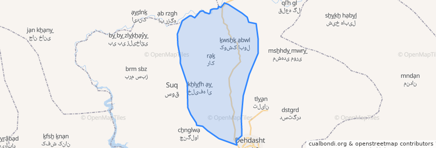 Mapa de ubicacion de دهستان راک.