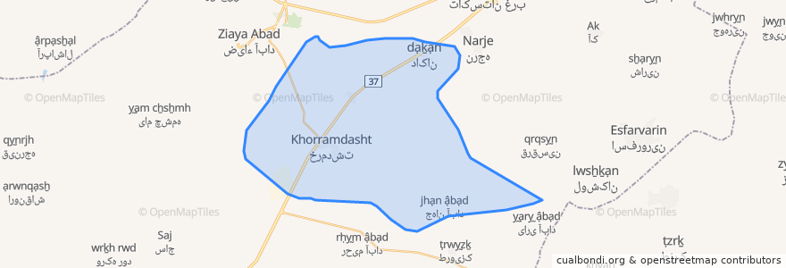 Mapa de ubicacion de دهستان رامند شمالی.