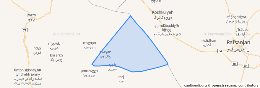 Mapa de ubicacion de دهستان راویز.