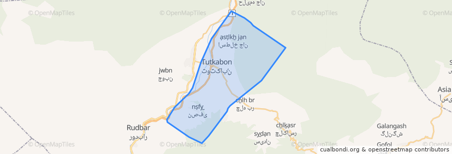 Mapa de ubicacion de دهستان رحمت آباد.